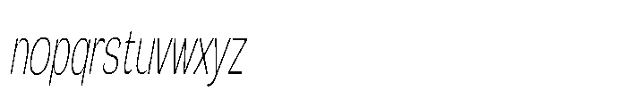 Velion Thin Ultra Condensed Oblique Font LOWERCASE