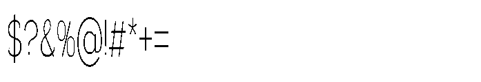 Velion Thin Ultra Condensed Font OTHER CHARS