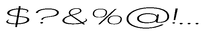 Velion Thin Ultra Expanded Oblique Font OTHER CHARS