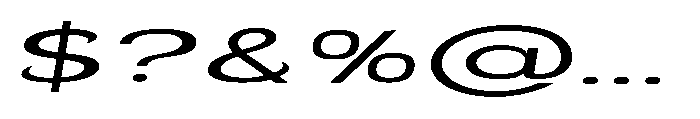 Velion Ultra Expanded Oblique Font OTHER CHARS