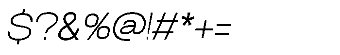Velor Sans Serif Velor Thin-Italic Font OTHER CHARS