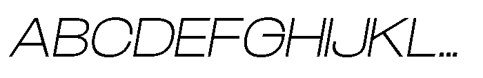Velor Sans Serif Velor Thin-Italic Font UPPERCASE