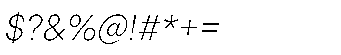 Veniat ExtraLight Italic Font OTHER CHARS