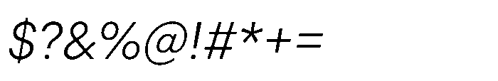 Veniat Light Italic Font OTHER CHARS