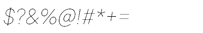 Veniat Thin Italic Font OTHER CHARS