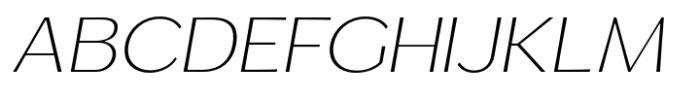 Venlury Extra Light Expanded Italic Font UPPERCASE