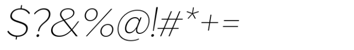Venlury Extra Light Italic Font OTHER CHARS
