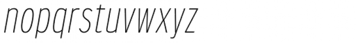 Verbatim Narrow Thin Oblique Font LOWERCASE