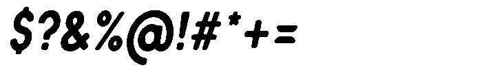 Verlo Round Extra Bold Condensed Italic Font OTHER CHARS