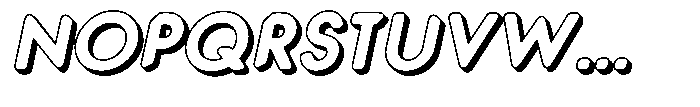 Verlo Round Shadow Extra Bold Italic Font UPPERCASE
