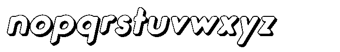 Verlo Round Shadow Extra Bold Italic Font LOWERCASE