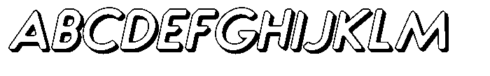 Verlo Round Shadow Italic Font UPPERCASE