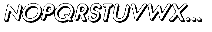 Verlo Round Shadow Italic Font UPPERCASE