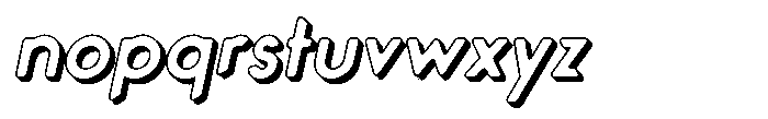 Verlo Round Shadow Italic Font LOWERCASE