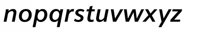 Vernacular Sans Medium Italic Font LOWERCASE