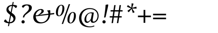 Vernacular Serif Italic Font OTHER CHARS