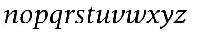 Vernacular Serif Italic Font LOWERCASE