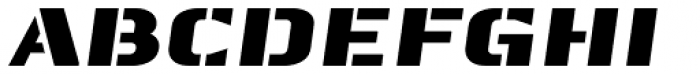 Vernissage Stencil Oblique Font UPPERCASE