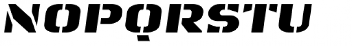 Vernissage Stencil Oblique Font LOWERCASE