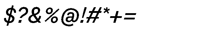 Version A Italic Font OTHER CHARS