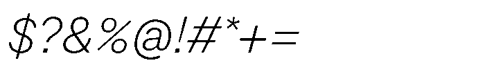 Version A Light Italic Font OTHER CHARS