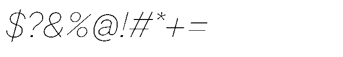 Version A Thin Italic Font OTHER CHARS