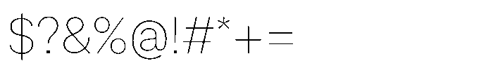 Version A Thin Font OTHER CHARS