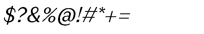 Version C Italic Font OTHER CHARS