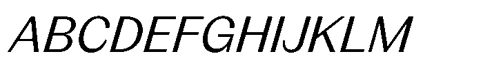 Version C Italic Font UPPERCASE