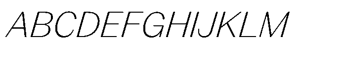 Version C Light Italic Font UPPERCASE