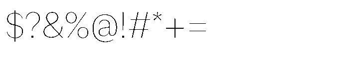 Version C Thin Font OTHER CHARS