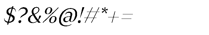 Version T Italic Font OTHER CHARS