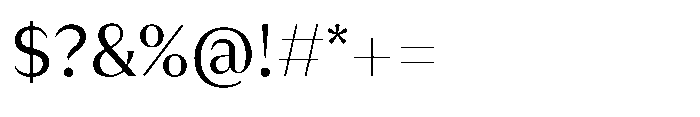 Version T Regular Font OTHER CHARS