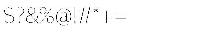 Version T Thin Font OTHER CHARS