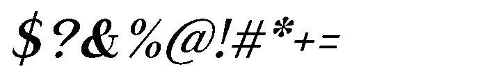 Vescura Italic Font OTHER CHARS