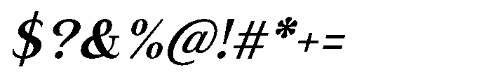 Vescura Medium Italic Font OTHER CHARS