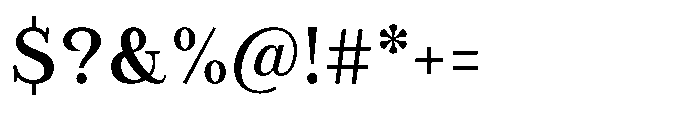 Vescura Regular Font OTHER CHARS