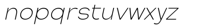 Vestica Neue Extra Light Slant Font LOWERCASE