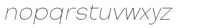 Vestica Neue Thin Slant Font LOWERCASE