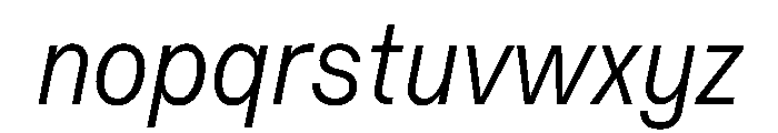 Vee LightItalic Font LOWERCASE