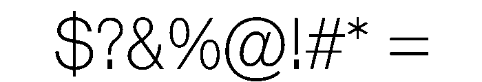 Vee Thin Font OTHER CHARS