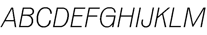 Vee ThinItalic Font UPPERCASE