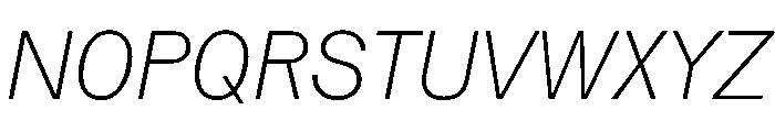 Vee ThinItalic Font UPPERCASE