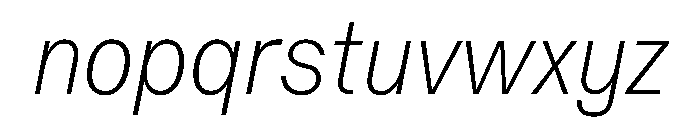 Vee ThinItalic Font LOWERCASE