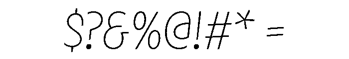 Velocity Thin Font OTHER CHARS
