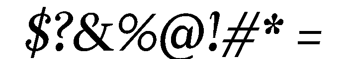 Versus Italic Font OTHER CHARS
