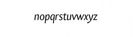 Vekta Sans Book Italic Font LOWERCASE