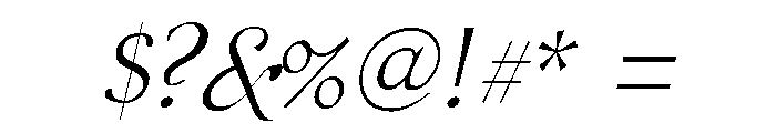 Venis Light Italic Font OTHER CHARS