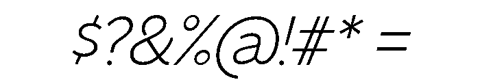 Venti Light Italic Font OTHER CHARS