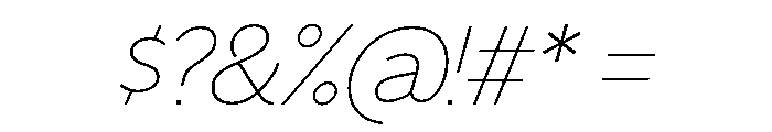 Venti Thin Italic Font OTHER CHARS